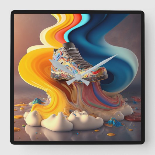 Fun Colorful Snoep Clock Vierkante Klok (Voorkant)