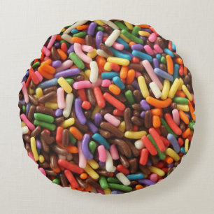 Fun Colorful Sprinkles Rond Kussen