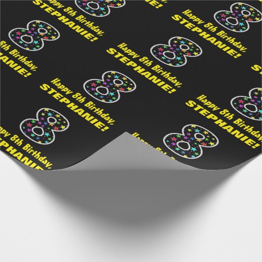 Fun Colorful Stars Pattern 8 Cadeaupapier (Hoek)