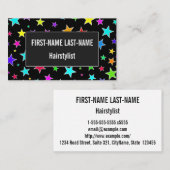 Fun, Colorful Stars Pattern-Visitekaartje Visitekaartje (Voorkant / Achterkant)