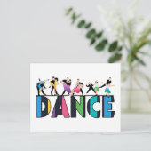 Fun & Colorful Striped Dancers Dance Briefkaart (Staand voorkant)