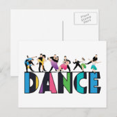 Fun & Colorful Striped Dancers Dance Briefkaart (Voorkant / Achterkant)