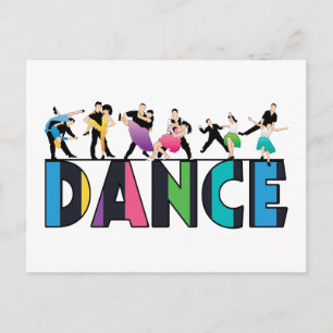 Fun & Colorful Striped Dancers Dance Briefkaart