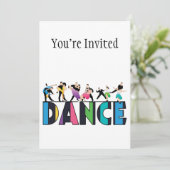 Fun & Colorful Striped Dancers Dance Kaart (Staand voorkant)