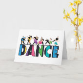 Fun & Colorful Striped Dancers Dance Kaart (Gele Bloem)