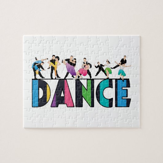 Fun & Colorful Striped Dancers Dance Legpuzzel (Horizontaal)