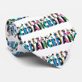 Fun & Colorful Striped Dancers Dance Stropdas (Opgerold)