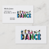 Fun & Colorful Striped Dancers Dance Visitekaartje (Voorkant / Achterkant)