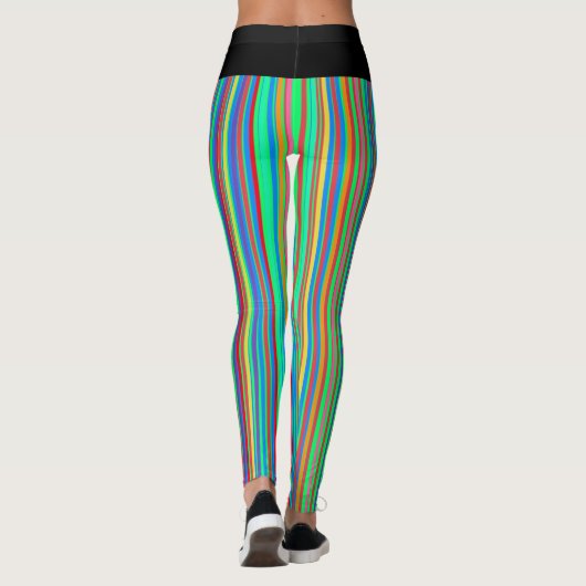 Fun Colorful Stripes Pattern Leggings (Achterkant)