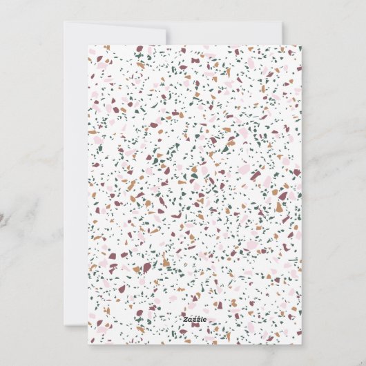 Fun Colorful Terrazzo Pattern Foto Feestdagenkaart (Achterkant)