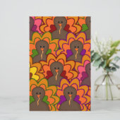 Fun Colorful Thanksgiving Turkeys Briefpapier (Staand voorkant)