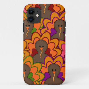 Fun Colorful Thanksgiving Turkeys iPhone 11 Hoesje