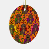 Fun Colorful Thanksgiving Turkeys Keramisch Ornament (Rechts)
