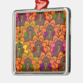 Fun Colorful Thanksgiving Turkeys Metalen Ornament (Links)
