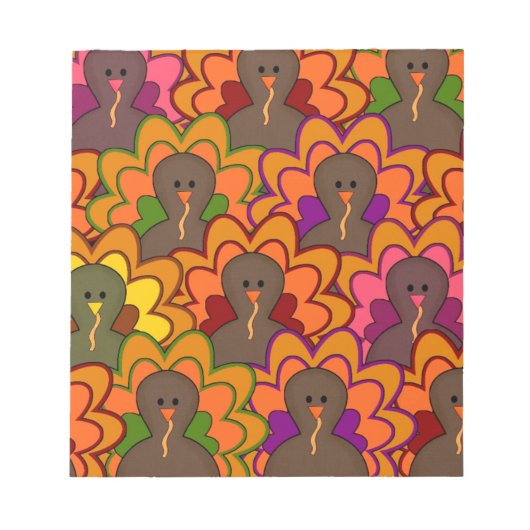 Fun Colorful Thanksgiving Turkeys Notitieblok (Voorkant)