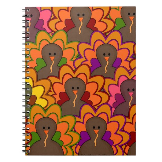 Fun Colorful Thanksgiving Turkeys Notitieboek (Voorkant)