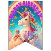 Fun Colorful Unicorn ThreadHappy Birthday Vlaggetjes (Tweede vlag)