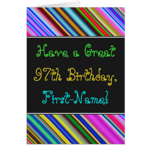 Fun, Colorful, Whimsical 97th Birthday Card
