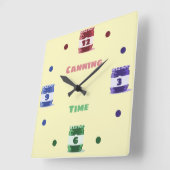 Fun Colorful Whimsical Canning Time Vierkante Klok (Hoek)