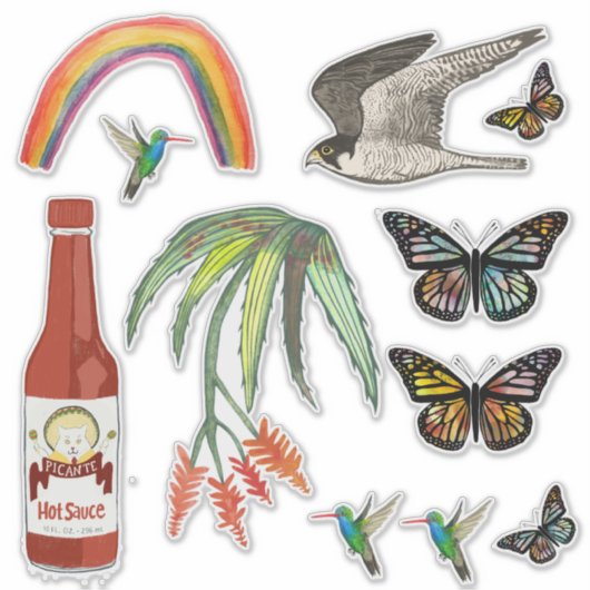 Fun Colorful Whimsical Mix Sticker (Voorkant)