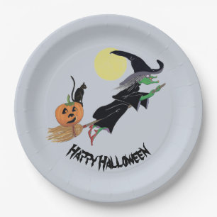 Fun Colorful Witch Halloween Party Paper Bord
