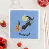 Fun Colorful Witch Halloween Party Servet (Insitu)