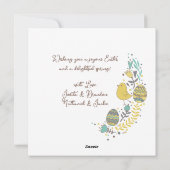 Fun Colorful Wreath Easter Brunch Egg Hunt Feestdagenkaart (Achterkant)