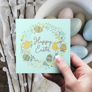 Fun Colorful Wreath Easter Brunch Egg Hunt Feestdagenkaart