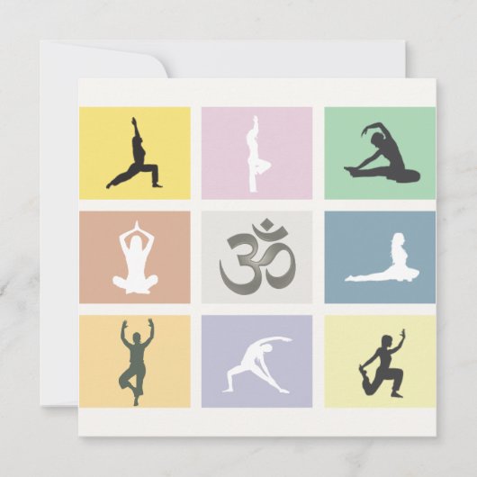 Fun Colorful Yoga Uitnodiging (Voorkant)