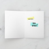 Fun Colour Block 45th Birthday Wenskaart Kaart (Binnen)