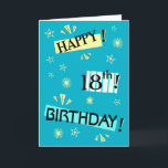 Fun Colour Block Fun 18th Birthday Wenskaart Kaart<br><div class="desc">Wijzigen in elke leeftijd.  Een vrolijke en gelukkige verjaardagskaart,  speciaal gepersonaliseerd voor de verjaardagspersoon in je leven.  Ze zullen het leuk vinden!  Klik hieronder op de link met de Zigglets-winkel als je meer leeftijdsspecifieke,  aanpasbare verjaardagskaarten wilt bekijken.</div>