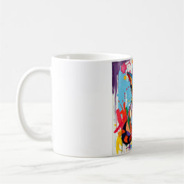 Fun Colourful Cat Abstract Animal Art Mug Koffiemok