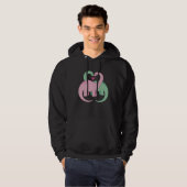 Fun colourful dinosaur with hearts for men women c hoodie (Voorkant volledig)