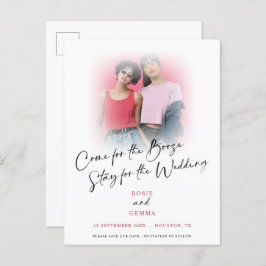 Fun Come For Booze Foto's Sla de datum op Aankondi Aankondigingskaart