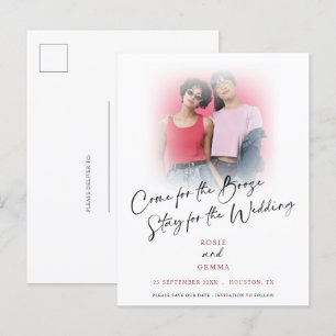 Fun Come For Booze Foto's Sla de datum op Aankondi Aankondigingskaart