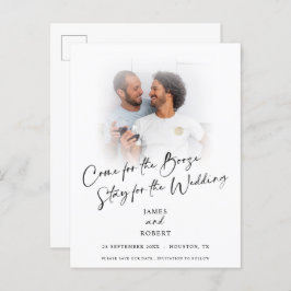 Fun Come For Booze Foto's Sla de datum op Aankondi Aankondigingskaart