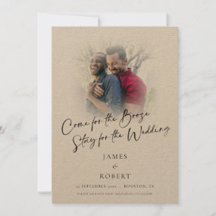 Fun come for Booze Photo Overlay Gay Weddenschap Save The Date