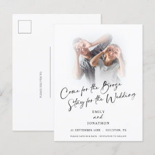 Fun come for Booze Photo Save the Date Announcemen Aankondigingskaart