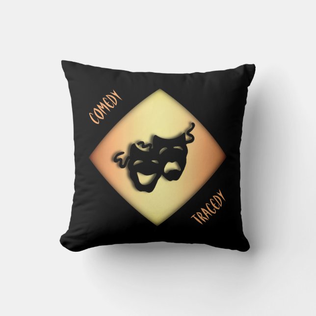 Fun Comedy- en tragedie-theatermaskers Kussen (Voorkant)
