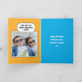 Fun Comic Birthday Stars Grandpa Custom Photos Kaart (Binnen)