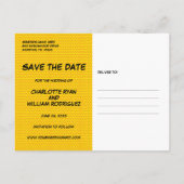 Fun Comic Book Save the Date Photo Aankondigingskaart (Achterkant)