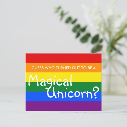 Fun Coming Magical Unicorn ( tekst) Briefkaart (Staand voorkant)