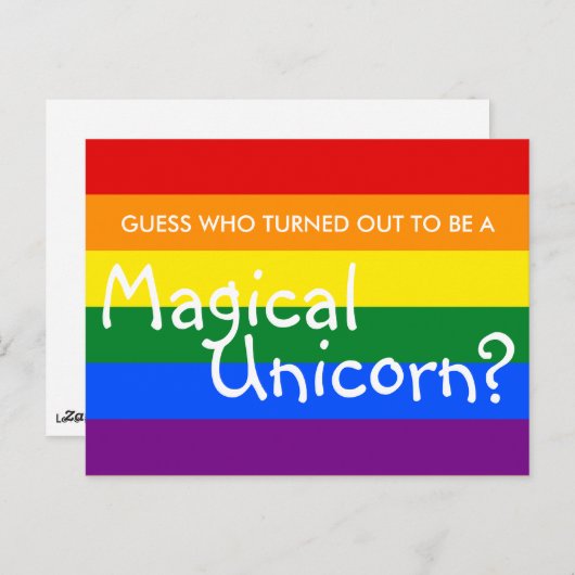 Fun Coming Magical Unicorn ( tekst) Briefkaart (Voorkant / Achterkant)