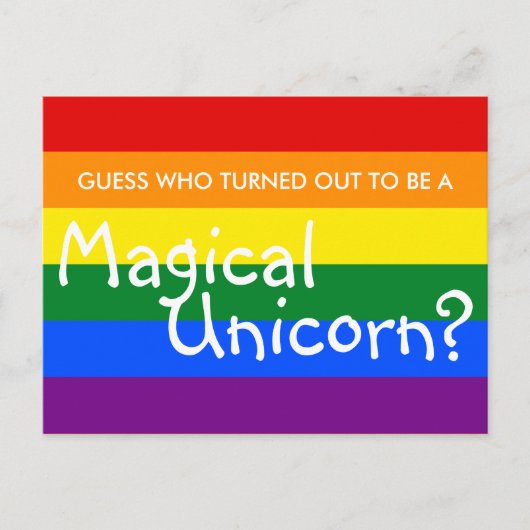 Fun Coming Magical Unicorn ( tekst) Briefkaart (Voorkant)