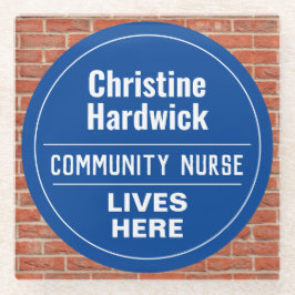 Fun Community Nurse Wall Plaque Style Glazen Onderzetter
