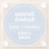 Fun Community Nurse Wall Plaque Style Glazen Onderzetter (Achterkant)