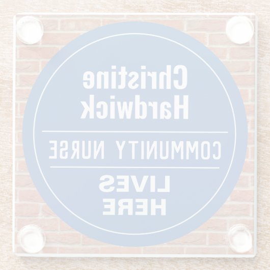 Fun Community Nurse Wall Plaque Style Glazen Onderzetter (Achterkant)