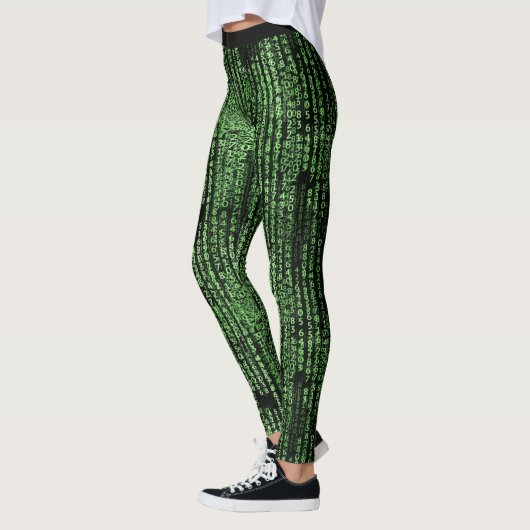 Fun Computer Data Matrix Code Green Yoga Leggings (Links)