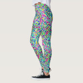 Fun Confetti Colorful Stippen Waterverf Patroon Leggings (Links)
