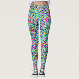 Fun Confetti Colorful Stippen Waterverf Patroon Leggings